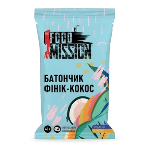 Батончик Food Mission Кокосовий 40 г (fm.30658) зображення 1
