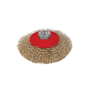 Щітка для електроінструменту Sigma дротяна конусоподібна 75мм М14x2мм латунированная 9016071 (9016071) зображення 1