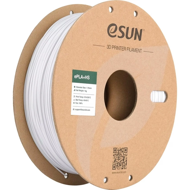 Пластик для 3D-принтера eSUN ePLA+HS, 1,75мм, 1кг, cold white (EPLA+HS-P175CW1) - изображение 1