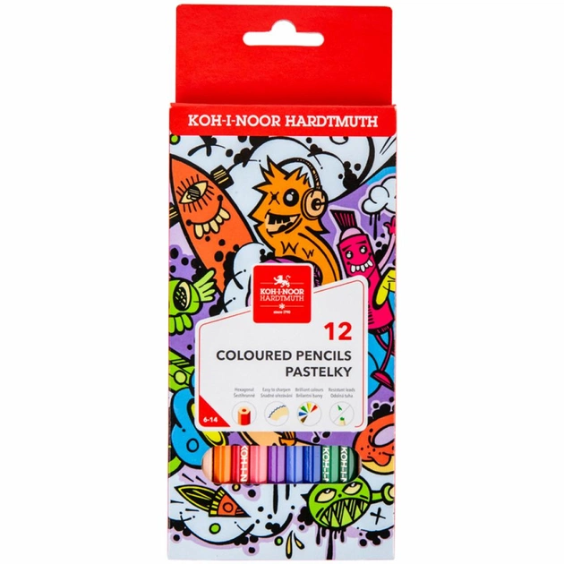 Карандаши цветные Koh-i-Noor Teenage 12 цветов (3552) - изображение 1
