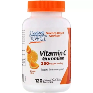 Вітамін Doctor's Best Вітамін С з Апельсиновим Смаком, Vitamin C Gummies, 250 мг, 120 желейних цукерок (DRB-00510) зображення 1