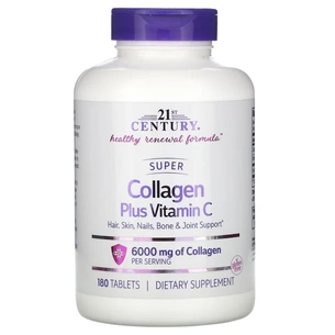 Вітамін 21st Century Супер Колаген із вітаміном C, 6000 мг, Super Collagen Plus Vitamin C, 180 (CEN-22424) зображення 1