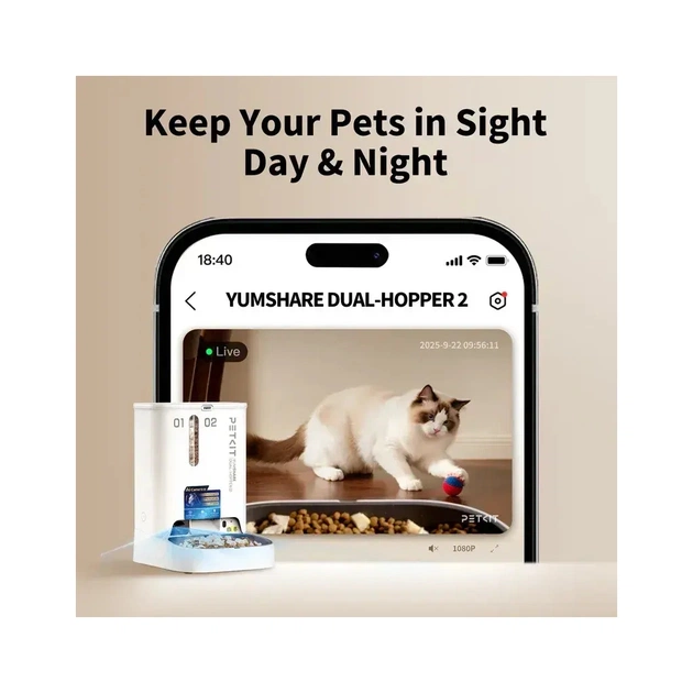 Універсальний посуд для тварин Petkit Годівниця YUMSHARE DUAL-HOPPER 2 with Cam (P592) - picture 8