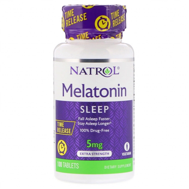 Амінокислота Natrol Мелатонін Підвищеною Сили Дії 5 мг, Melatonin, 100 таблі (NTL-04837) - зображення 1