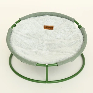 Лежак для тварин MISOKO&CO Pet bed round plush 45x45x22 см light green (HOOP31837) зображення 1