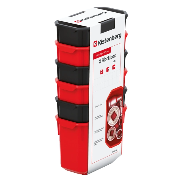 Ящик для інструментів Kistenberg набір ємностей 6 шт, 140*75*280, X Block, KXBS148 (KXBS148) - picture 8