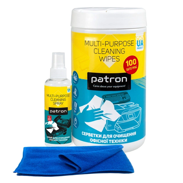Универсальный чистящий набор Patron Spray f/tech100ml F3-009 +wipesF3-028 +microfi (CS-PN-BUNDL-14) - изображение 1