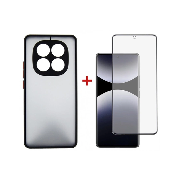 Чохол до мобільного телефона Dengos Kit Xiaomi Redmi Note 14 Pro case Matte + glass (Black) (DG-KM-128) - зображення 1