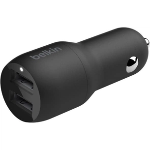 Зарядний пристрій Belkin Car Charger 24W Dual USB-A, USB-A - MicroUSB, 1m, black (CCE002BT1MBK) зображення 1
