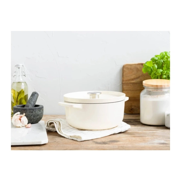 Каструля KitchenAid чавунна з кришкою 3,3 л Мигдалевий крем (CC006056-001) - picture 5