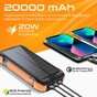 Універсальна мобільна батарея Promate SolarTank-20PDQI 20W 20000mAh Black - зменшене зображення 2