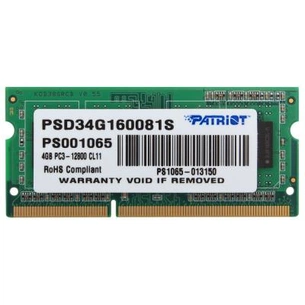 Модуль пам'яті для ноутбука SoDIMM DDR3 4GB 1600 MHz Patriot (PSD34G160081S) зображення 1