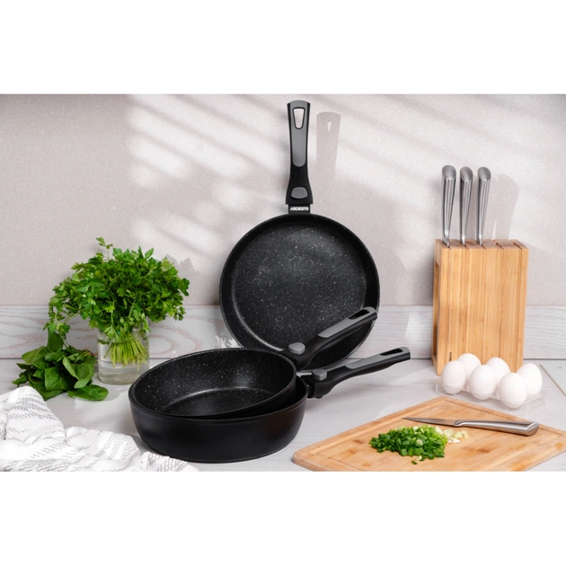 Сковорода Ardesto Gemini Bari, 26см, алюміній, чорний (AR1226B) - picture 8