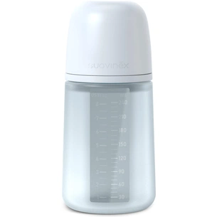 Пляшечка для годування Suavinex Colour Essence, 240 мл, силіконова, 240 мл, фізіологічна соска повільний потік, , світло-блакитн (308653) зображення 1