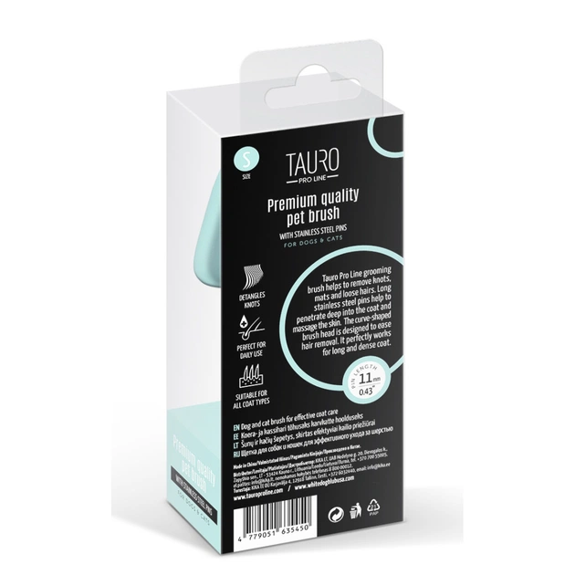 Гребінець для тварин Tauro Pro Line прямокутний S, зубці 11 мм mint (TPLB63545) - picture 7