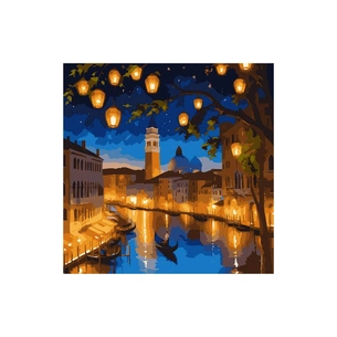 Картина по номерам Santi Нічна Венеція, 40*40см, LED підсвітка (955069) зображення 1