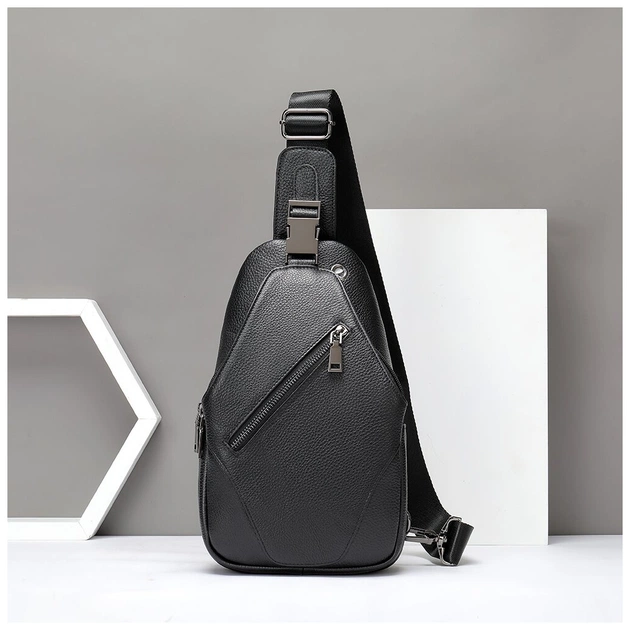 Сумка Vintage Слінг через плече в зернистій шкірі Чорна (20249) - зображення 11