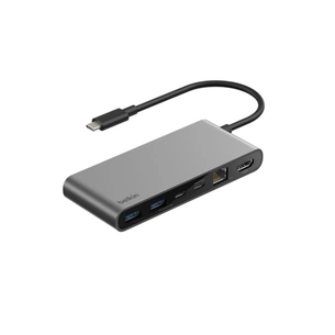 Концентратор Belkin USB-C 8-in-1 2xUSB 3.2 + 2xUSB-C PD100W + HDMI 2.0 4K60Hz + RJ45 2.5Gbps + SD/microSD (INC024HQSGY) зображення 1