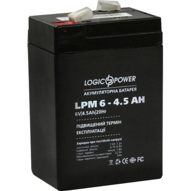 Батарея до ДБЖ LogicPower LPM 6В 4.5 Ач (3860) - picture 3