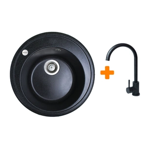 Мийка кухонна Adamant Sun чорний + змішувач (4824296910103) зображення 1