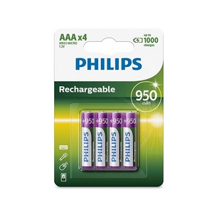 Аккумулятор Philips AAA/HR03 Ni-MH 950 mAh BL 4шт изображение 1