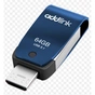 USB флеш накопичувач AddLink 64GB T55 Blue USB 3.1/Micro USB (ad64GBT55B3) - зменшене зображення 2