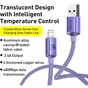 Дата кабель USB 2.0 AM to Lightning 1.2m 2.4A Crystal Shine Series purple Baseus (CAJY000005) - зменшене зображення 4