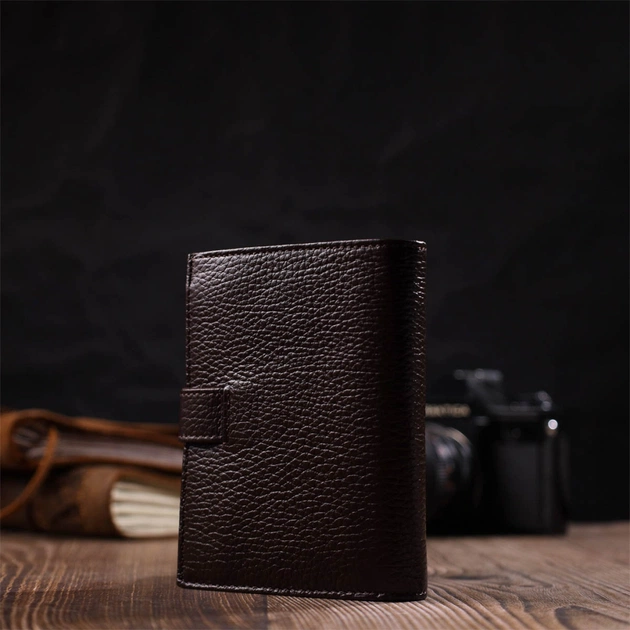 Портмоне Bond Accessories Из натуральной зернистой кожи Коричневое (22056) - изображение 11