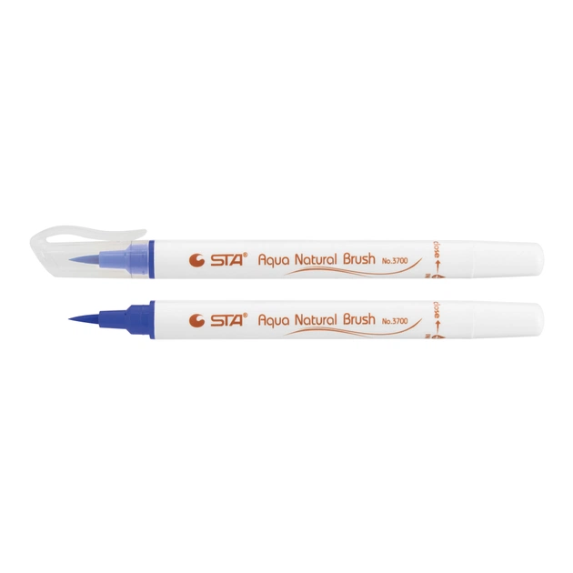 Художній маркер STA пензлик акварельний AQUA NATURAL BRUSH 3700, ультрамарин (STA3700-86) - зображення 1
