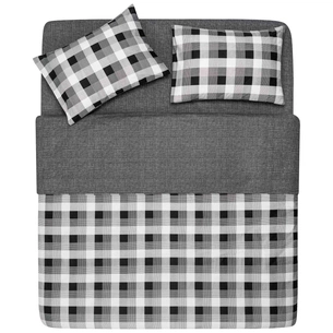 Постільна білизна Ardesto Gloria сатин квадрати сірий євро 200х220 (ART2022SR) зображення 1