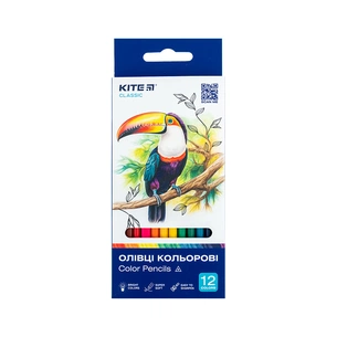 Олівці кольорові Kite Classic тригранні, 12 кольорів (K-053) зображення 1