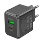 Зарядний пристрій HOCO CS14A Ocean 1xUSB-C PD20W + 1xUSB QC3.0 Black (6942007603898) - зменшене зображення 3