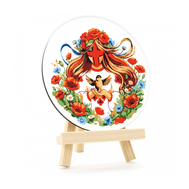 Картина по номерам Rosa Заквітчана", кругла, 15 см, з мольбертом (4823098548720) - picture 2