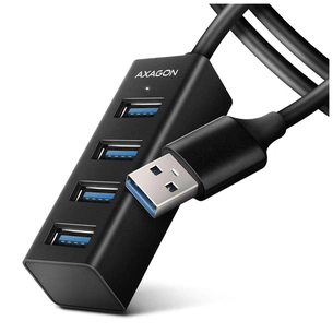 Концентратор AXAGON USB 3.1 to 4xUSB 3.0 1.2m black (HUE-M1AL) зображення 1