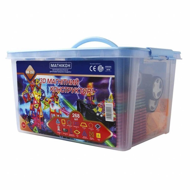 Конструктор Магнікон 268 деталей Plastic box (MK-268) - зображення 1