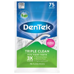 Флос-зубочистки DenTek Потрійне очищення 75 шт. (047701002704) зображення 1