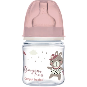 Пляшечка для годування Canpol babies Bonjour Paris з широким отвором 120 мл Рожева (35/231_pin) зображення 1