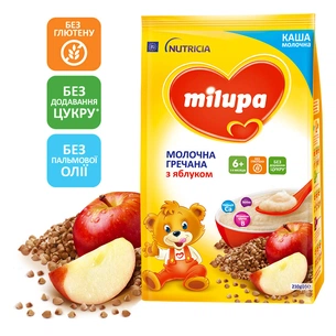 Дитяча каша Milupa молочна гречана з яблуком для дітей від 6 місяців 210 г (5900852054754) изображение 1