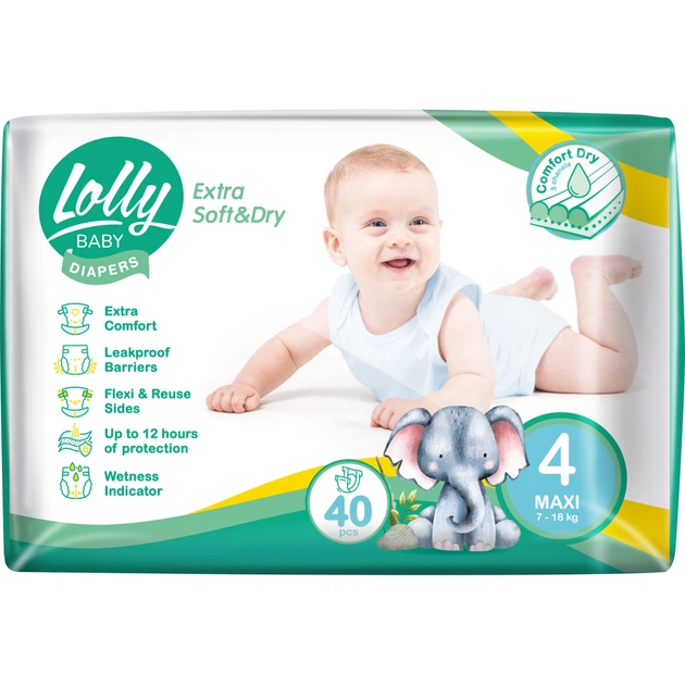 Підгузки Lolly Soft Maxi 4 7-18 кг 40 шт (4820174981266) - зображення 1