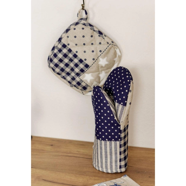 Кухонна прихватка Прованс Рукавичка Печворк синій Господиня (031504) - picture 5