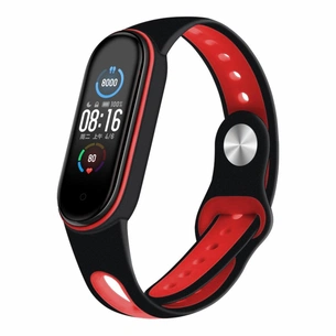 Ремінець до фітнес браслета BeCover Sport Style для Xiaomi Mi Smart Band 5 Black-Red (705169) зображення 1