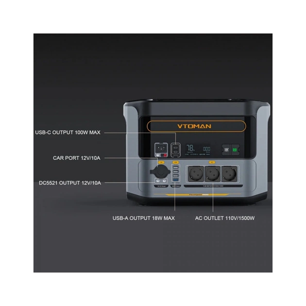 Зарядна станція Vtoman FlashSpeed 1500 PB-58 1500W 1548Wh (FlashSpeed 1500) - зображення 5