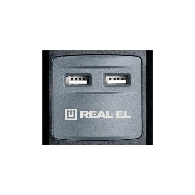 Мережевий подовжувач REAL-EL RS-3 USB CHARGE 1.8m, black (EL122500001) - picture 2