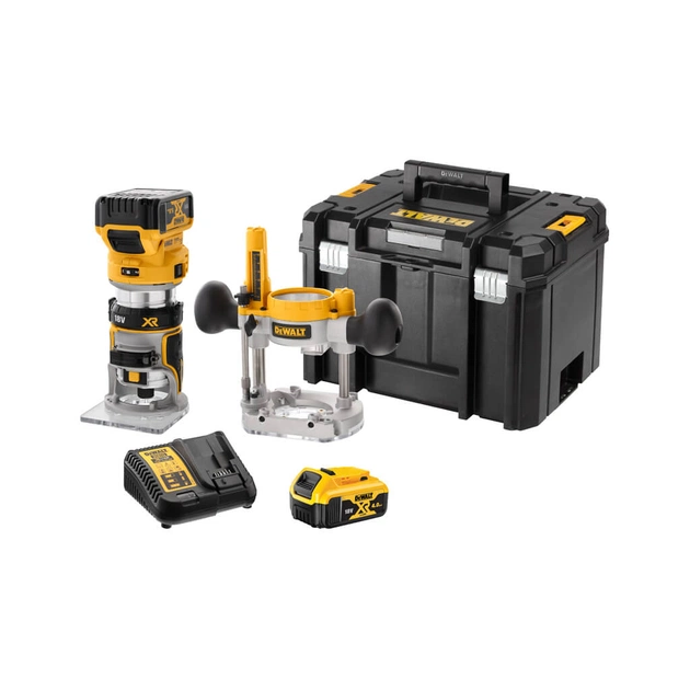 Фрезер DeWALT 18В XR Li-lon, безщітковий, 16000-25500 об/хв, цанга 6-8мм, 2x5Ah, TSTAK (DCW604P2) - picture 1