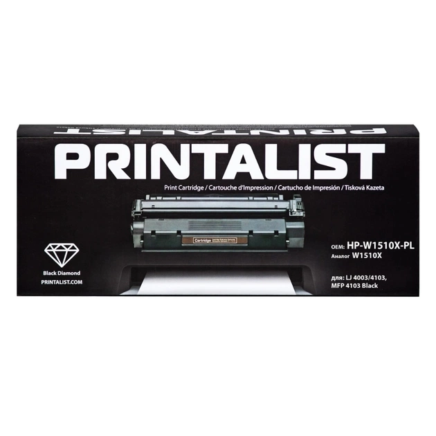 Тонер-картридж Printalist HP LJ 4003/4103, MFP 4103 Black / W1510X 9,7K (HP-W1510X-PL) - изображение 1