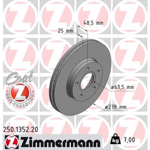 Гальмівний диск ZIMMERMANN 250.1352.20 зображення 1