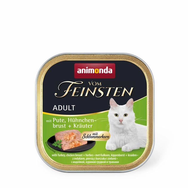 Паштет для котів Animonda Vom Feinsten Adult Turkey, Chicken breast + Herbs 100 г (4017721832649) - зображення 1