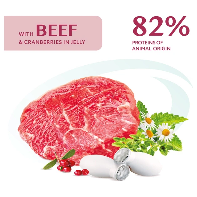 Вологий корм для собак Optimeal з яловичиною та журавлиною в желе 100 г (4820215369626) - picture 3