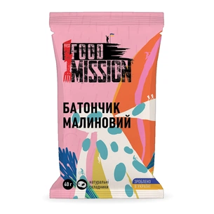 Батончик Food Mission Малиновий 40 г (fm.30344) зображення 1