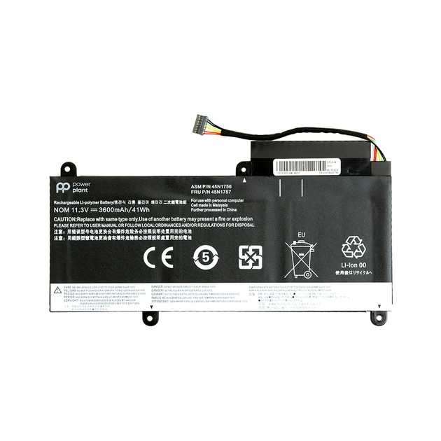 Аккумулятор для ноутбука Lenovo ThinkPad E450 (45N1754) 11.3V 3600mAh PowerPlant (NB480784) - изображение 1